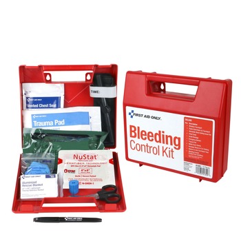 First Aid Only 91309 14-Piece Deluxe Bleeding Control Wall Station Single Kit