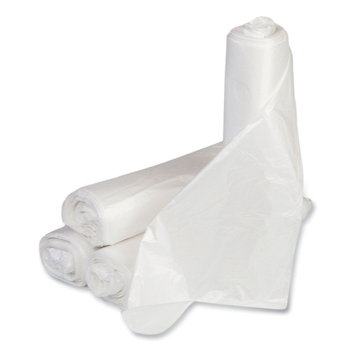 Low-Density Trash Bags | Inteplast Group WSL2424LTN 10 Gallon 0.35 mil 24 in. x 24 in. Coreless Perforated Roll Low-Density Commercial Can Liners - Clear (50 Bags/Roll, 20 Rolls/Carton) image number 0