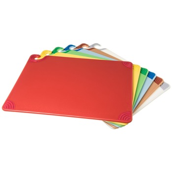CUTTING BOARDS | San Jamar CBG1824KC 24 in. x 18 in. x 0.5 in. Saf-T-Grip Cutting Board - Assorted Colors (6/Pack)