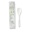 Disposable Sporks | World Centric RK-PS-I TPLA Compostable Plastic Cutlery Spork - White (750/Carton) image number 0