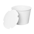 Food Containers & Lids | Karat C-FB130W_BUNDLE 8.46 in. x 6.6 in. 130 oz. Paper Food Bucket with Lid - White (150/Carton) image number 0