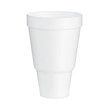 Dart 32AJ32 32 oz. Foam Drink Cups with Tapered Bottom - White (500/Carton)