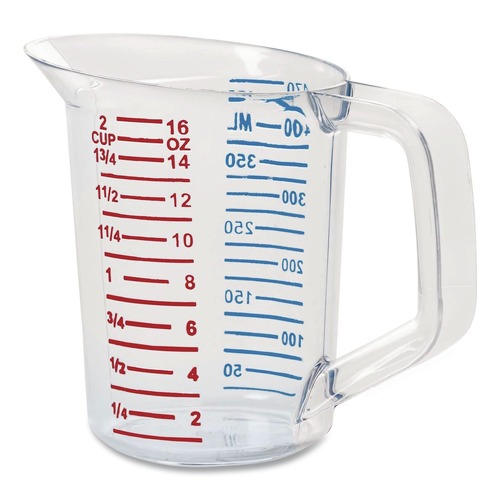 Cups | Rubbermaid Commercial FG321500CLR Bouncer 16 oz. Measuring Cup - Clear image number 0