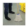 Mop Heads | Boardwalk BWK720C 20 oz. Economical Lie-Flat Cotton Fiber Mop Head - White (12/Carton) image number 8