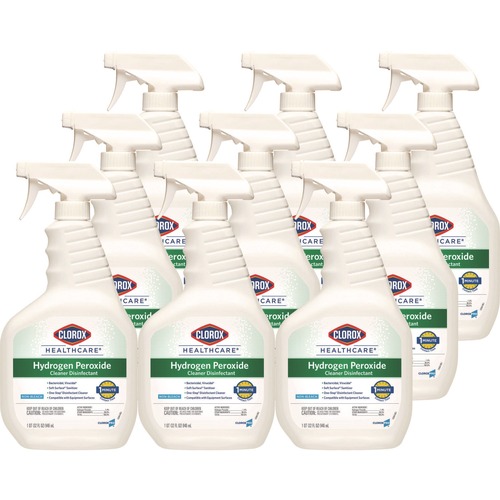 Disinfecting & Cleaning Solutions | Clorox Healthcare 30828 32 oz. Spray Bottle Hydrogen-Peroxide Cleaner/Disinfectant (9/Carton) image number 0