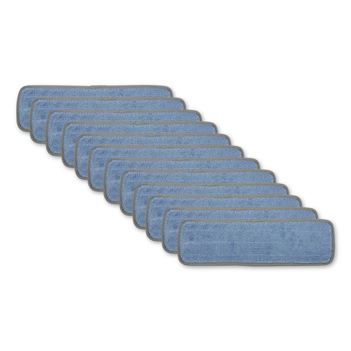 Mop Heads | Boardwalk BWKMFM185BCFDZ 18 in. x 5 in. Hook and Loop Back Split Microfiber Mop Head - Blue (1 Dozen) image number 0
