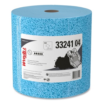  | WypAll 33241 9.8 in. x 12.2 in. Jumbo Roll Oil/Grease/Ink Cloths - Blue (717/Carton)
