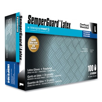 SemperGuard INDPS104 Latex Gloves - Large Cream (100/Box, 10 Boxes/Carton)