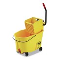 Buckets & Wringers | Rubbermaid Commercial FG618688YEL 44 qt. WaveBrake 2.0 Side-Press Plastic Bucket/Wringer Combos - Yellow image number 0
