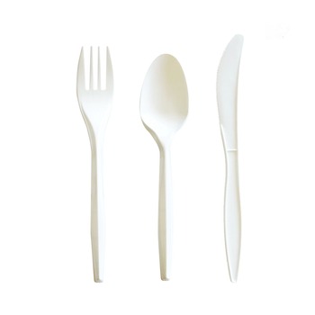 CUTLERY KITS | Boardwalk BWK3COMBOKITPP 6.97 in. Plastic Mediumweight Fork/Knife/Spoon 3-Piece Cutlery Kit - White (250/Carton)