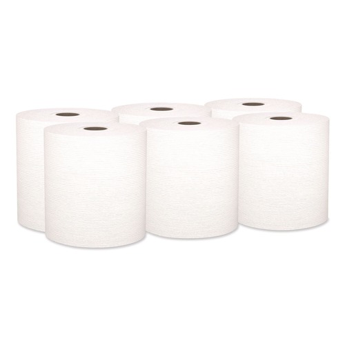Perforated Roll & Hand Towels | Kleenex 50606 8 in. x 600 ft. Hard Roll Paper Towels with Premium Absorbency Pockets - White (6 Rolls/Carton) image number 0