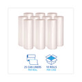High-Density Trash Bags | Boardwalk Z8048HNKR01 40 in. x 48 in. 45 Gallon 13 mic High Density Industrial Coreless Roll Can Liners - Natural (250/Carton) image number 2