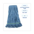 Mop Heads | Boardwalk BWK502BLNB Super Loop Wet Cotton/Synthetic Mop Head - Medium, Blue image number 5