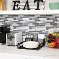 Cutlery Dispensers | Mind Reader PSNAMESH-BLK 11.5 in. x 14.75 in. x 5.5 in. Network Collection Utensil Napkin and Plate Countertop Organizer - Black image number 3
