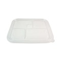 Food Containers & Lids | World Centric TRLCSBB 12.1 in. x 9.8 in. x 0.8 in. Plastic Lids for Fiber Bento Box Containers - Clear (300/Carton) image number 0