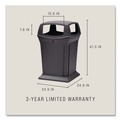 Outdoor Waste Receptacles | Rubbermaid Commercial FG917388BLA Ranger 45-Gallon Fire-Safe Structural Foam Open-Style Container - Black image number 9