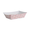 Food Containers & Lids | Boardwalk BWK30LAG200 2 lbs. Capacity Paper Food Baskets - Red/White (1000/Carton) image number 0