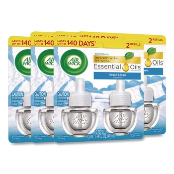 Air Wick 62338-82291 0.67 oz. Scented Oil Twin Refill - Fresh Linen (6/Carton)
