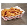 Food Trays & Liners | SCT SCH 0413 1 lbs. Capacity Paper Food Baskets - Red/White (1000/Carton) image number 2