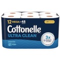 Toilet Tissues | Cottonelle 55480 Ultra CleanCare 1-Ply Septic Safe Strong Bath Tissue Toilet Paper - White (4/Carton) image number 0