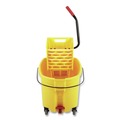 Buckets & Wringers | Rubbermaid Commercial FG618688YEL 44 qt. WaveBrake 2.0 Side-Press Plastic Bucket/Wringer Combos - Yellow image number 2