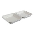 Food Containers & Lids | Eco-Products EP-HC91NFA Vanguard 9 in. x 9 in. x 3 in. 1-Compartment Renewable and Compostable Sugarcane Clamshells - White (200/Carton) image number 1