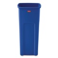 Indoor Waste Receptacles | Rubbermaid Commercial FG356973BLUE 23 Gallon Plastic Recycled Untouchable Square Recycling Container - Blue image number 0