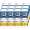 Cleaning Cloths & Wipes | Clorox 01594 7 in. x 8 in. 1-Ply Disinfecting Wipes - Crisp Lemon, White (35/Canister, 12 Canisters/Carton) image number 0