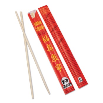 COOKING AND SERVING UTENSILS | AmerCareRoyal R809 9 in. Bamboo Chopsticks - Natural (1000/Carton)