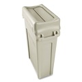 Waste Receptacle Lids | Rubbermaid Commercial FG267360BEIG Slim Jim 11.38 in. x 20.5 in. x 5 in. Swing Lid - Beige image number 3