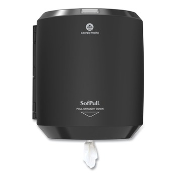 Georgia Pacific Professional 58204B SofPull 9.63 in. x 8.88 in. x 10.94 in. CenterPull Hand Towel Dispenser - Black