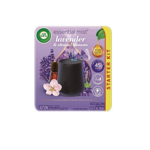 Air Fresheners & Odor Eliminators | Air Wick 62338-02034 0.67 oz. Essential Mist Starter Kit - Lavender and Almond Blossom (4/Carton) image number 0
