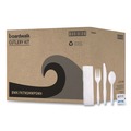 Cutlery Kits | Boardwalk BWKFKTNSMWPSWH 6-Piece Condiment/Fork/Knife/Napkin/Teaspoon Cutlery Kit - White (250/Carton) image number 0