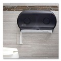 Toilet Tissue Dispensers | San Jamar R4000TBK 9 in. Roll 19 in. x 5.25 in. x 12 in. Twin Jumbo Classic Tissue Dispenser - Transparent Black Pearl image number 6