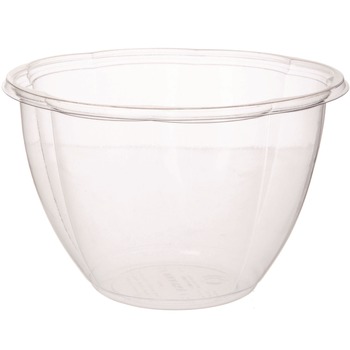Eco-Products EP-SB48BASE 48 oz. 6.69 in. Diameter x 4.38 in. Height Plastic Salad Bowls - Clear (300/Carton)