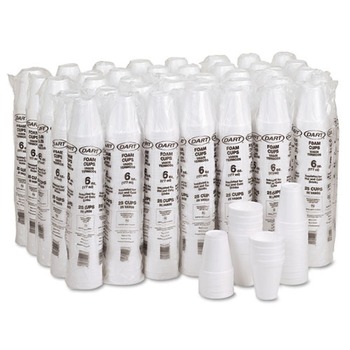 Dart 6J6 6 oz. Foam Drink Cups - White (1000/carton)