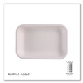Food Containers & Lids | Eco-Products EP-SCRC12NFA 7 in. x 4.75 in. x 1 in. 12 oz. WorldView Vanguard Sugarcane Fiber Rectangular Container - White (400/Carton) image number 4