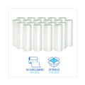 High-Density Trash Bags | Boardwalk Z4833RNKR01 16 Gallon 6 mic 24 in. x 33 in. Perforated Roll High-Density Can Liners - Natural (50 Bags/Roll, 20 Rolls/Carton) image number 5