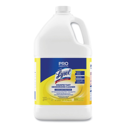 Disinfecting & Cleaning Solutions | Professional LYSOL Brand 19200-99985 128 oz Disinfectant Deodorizing Cleaner Concentrate - Lemon Scent image number 0