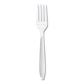 Disposable Forks | SOLO HSWFX-0007 Impress Heavyweight Full-Length Polystyrene Cutlery Fork - White (100/Box) image number 0