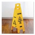 Signs | Rubbermaid Commercial FG611477YEL 12 in. x 16 in. x 38 in. 4-Sided Caution Wet Floor Sign - Yellow image number 1
