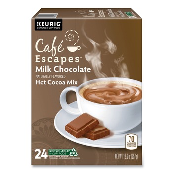  | Cafe Escapes 5000330121 Hot Cocoa K-Cups - Milk Chocolate (24/Box)