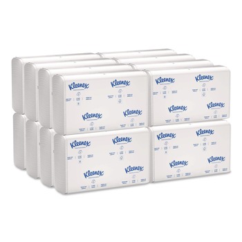 Kleenex 01500 10.13 in. x 13.15 in. 1-Ply C-Fold Paper Towels - White (2400/Carton)