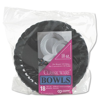 WNA WNA CW10144BK 10.25 in. Diameter Classicware Plastic Plates - Black (144/Carton)