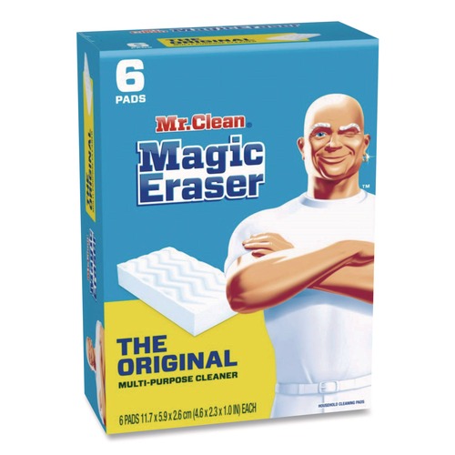 Scouring Pads & Sticks | Mr. Clean 79009 2.3 in. x 4.6 in. 1 in. Thick Magic Eraser - White (6/Pack, 6 Packs/Carton) image number 0
