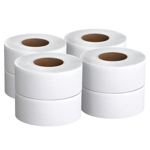 Toilet Tissues | Scott 03148 3.55 in. x 1000 ft. 2-Ply Essential JRT Jumbo Roll Septic Safe Tissue - White (4 Rolls/Carton) image number 0