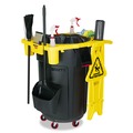 Waste Receptacle Accessories & Dollies | Rubbermaid Commercial FG9W8700YEL 4-Compartment Standard Rim Caddy for Brute 32-1/2 in. Diameter Cans - Yellow image number 1