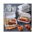 Food Containers & Lids | Pactiv Corp. YCN808030000 EarthChoice SmartLock 8.31 in. x 8.35 in. x 3.1 in. Microwaveable MFPP 3-Compartment Hinged Lid Containers - White (200/Carton) image number 6