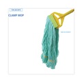 Mop Heads | Boardwalk BWK1200LCT EcoMop Recycled Fiber Looped-End Mop Heads - Large, Green (12/Carton) image number 5