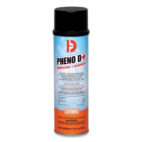 Disinfecting & Cleaning Solutions | Big D Industries 33700 16.5 oz PHENO D Plus Aerosol Disinfectant/Deodorizer - Citrus Scent (12/Carton) image number 0